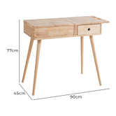 Maja Ansel Design Carlisle Rubberwood Dressing Table with Flip Top Mirror
