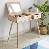 Maja Ansel Design Carlisle Rubberwood Dressing Table with Flip Top Mirror