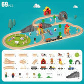 Onshine Onshine 69 Piece Train Track Farm Play Set