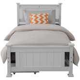 Ever Dreaming Living Rustic White Painted Berkeley Pine Wood Bed