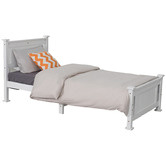 Ever Dreaming Living Rustic White Painted Berkeley Pine Wood Bed