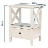 Ever Dreaming Living Rustic White Painted Amery Bedside Tables