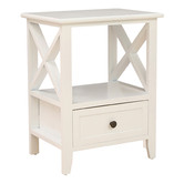 Ever Dreaming Living Rustic White Painted Amery Bedside Tables