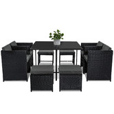 Ever Dreaming Living 8 Seater Black Shepard Outdoor Dining Table &amp; Chair Set