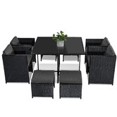 Ever Dreaming Living 8 Seater Black Shepard Outdoor Dining Table &amp; Chair Set