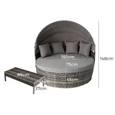 Ever Dreaming Living Grey Rattan Outdoor Daybed