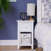 Ever Dreaming Living Eloisa Bedside Table with Wicker Basket