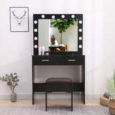 Ever Dreaming Living Quin LED Dressing Table &amp; Stool Set