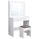 Ever Dreaming Living Quin LED Dressing Table &amp; Stool Set