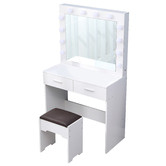 Ever Dreaming Living Quin LED Dressing Table &amp; Stool Set