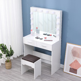 Ever Dreaming Living Quin LED Dressing Table &amp; Stool Set