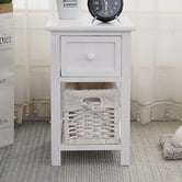 Ever Dreaming Living Eloisa Bedside Table with Wicker Basket