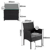 Ever Dreaming Living 2 Seater Wynford PE Wicker Outdoor Bistro Set