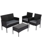 Ever Dreaming Living 4 Seater Wynford PE Wicker Outdoor Sofa Set