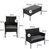 Ever Dreaming Living 4 Seater Wynford PE Wicker Outdoor Sofa Set