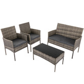 Ever Dreaming Living 4 Seater Wynford PE Wicker Outdoor Sofa Set