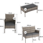 Ever Dreaming Living 4 Seater Wynford PE Wicker Outdoor Sofa Set