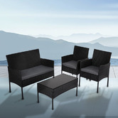 Ever Dreaming Living 4 Seater Wynford PE Wicker Outdoor Sofa Set
