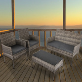 Ever Dreaming Living 4 Seater Wynford PE Wicker Outdoor Sofa Set