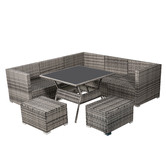 Ever Dreaming Living 7 Seater Grey Shepard Outdoor Dining Table &amp; Chair Set