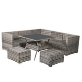 Ever Dreaming Living 7 Seater Grey Shepard Outdoor Dining Table &amp; Chair Set