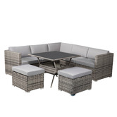 Ever Dreaming Living 7 Seater Grey Shepard Outdoor Dining Table &amp; Chair Set
