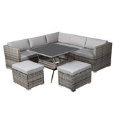 Ever Dreaming Living 7 Seater Grey Shepard Outdoor Dining Table & Chair ...