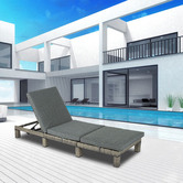Ever Dreaming Living 3 Piece Zaiden PE Wicker Sun Lounge &amp; Side Table Set