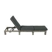 Ever Dreaming Living 3 Piece Zaiden PE Wicker Sun Lounge &amp; Side Table Set