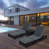 Ever Dreaming Living 3 Piece Zaiden PE Wicker Sun Lounge &amp; Side Table Set