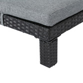 Ever Dreaming Living 3 Piece Zaiden PE Wicker Sun Lounge &amp; Side Table Set