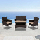 Ever Dreaming Living 4 Seater William Wicker Outdoor Sofa Set