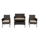 Ever Dreaming Living 4 Seater William Wicker Outdoor Sofa Set