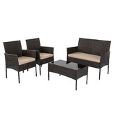 Ever Dreaming Living 4 Seater William Wicker Outdoor Sofa Set