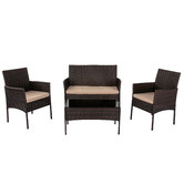 Ever Dreaming Living 4 Seater William Wicker Outdoor Sofa Set