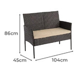 Ever Dreaming Living 4 Seater William Wicker Outdoor Sofa Set