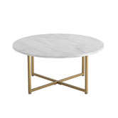 Ever Dreaming Living Gael Round Faux Marble Coffee Table