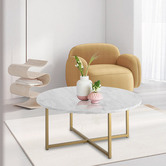 Ever Dreaming Living Gael Round Faux Marble Coffee Table