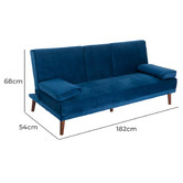 Ever Dreaming Living Kalisha 3 Seater Velvet Sofa Bed