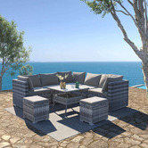 Ever Dreaming Living 7 Seater Grey Shepard Outdoor Dining Table &amp; Chair Set