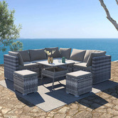 Ever Dreaming Living 7 Seater Grey Shepard Outdoor Dining Table &amp; Chair Set