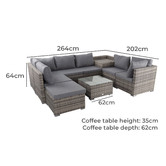 Ever Dreaming Living 6 Seater Tianna Outdoor Sofa Set