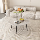 Ever Dreaming Living Zael Round Faux Marble Coffee Table