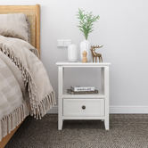 Ever Dreaming Living Rustic White Painted Amery Bedside Tables