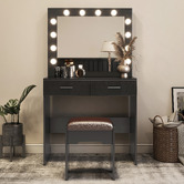 Ever Dreaming Living Quin LED Dressing Table &amp; Stool Set
