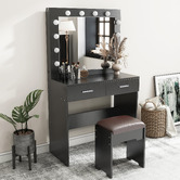 Ever Dreaming Living Quin LED Dressing Table &amp; Stool Set
