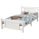 Ever Dreaming Living Rustic White Painted Berkeley Pine Wood Bed