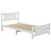 Ever Dreaming Living Rustic White Painted Berkeley Pine Wood Bed