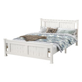 Ever Dreaming Living Rustic White Painted Berkeley Pine Wood Bed