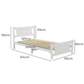 Ever Dreaming Living Rustic White Painted Berkeley Pine Wood Bed
